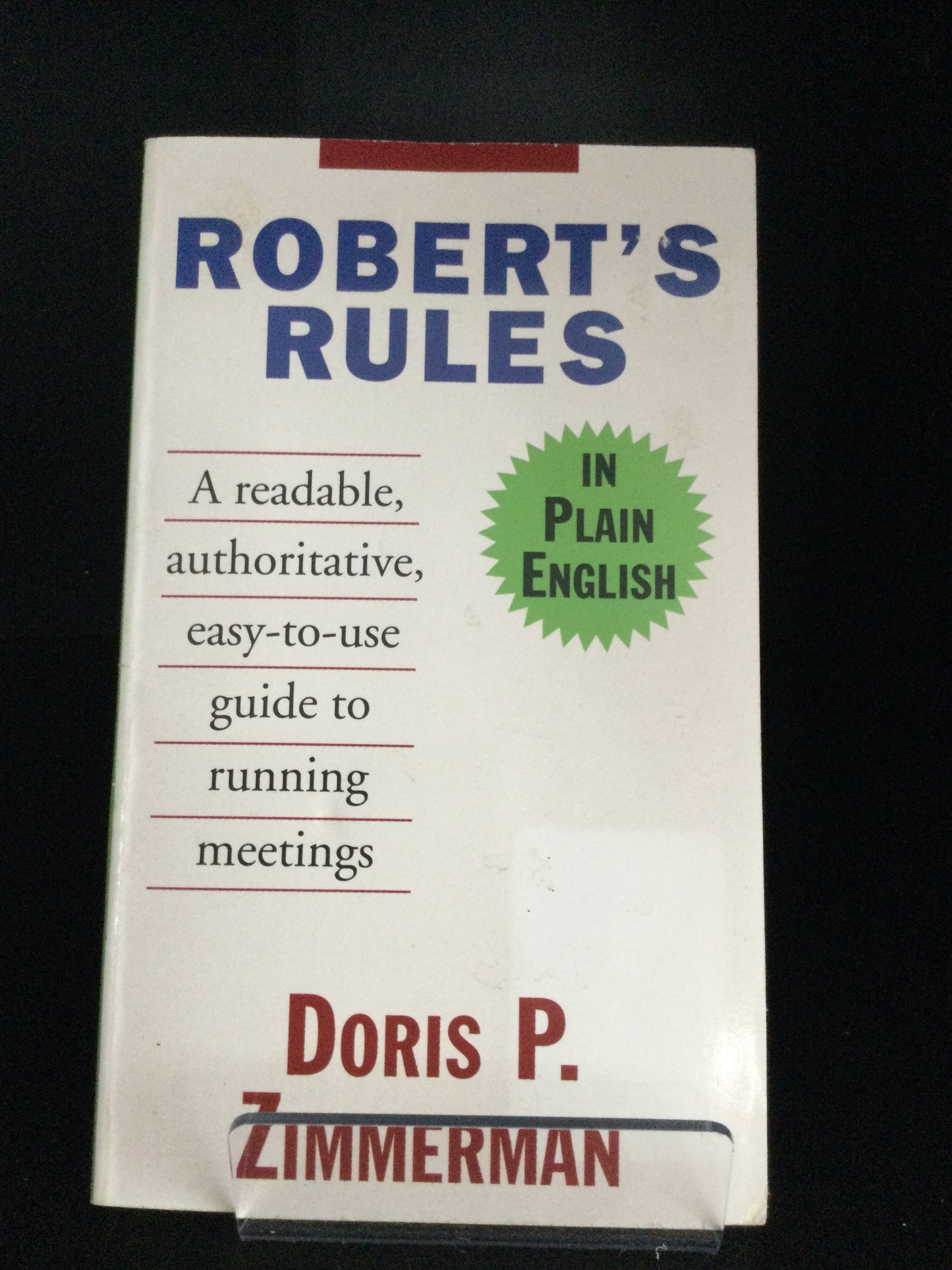 Robert’s Rules by Doris P. Zimmerman